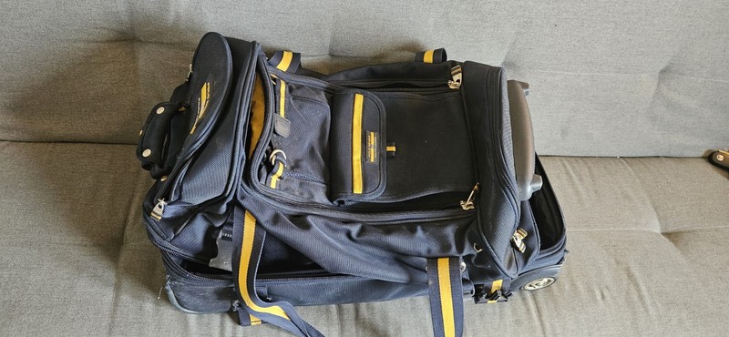 Vintage Ralph Lauren Polo Sport Rolling Duffle Bag Backpack Suitcase Navy 27”