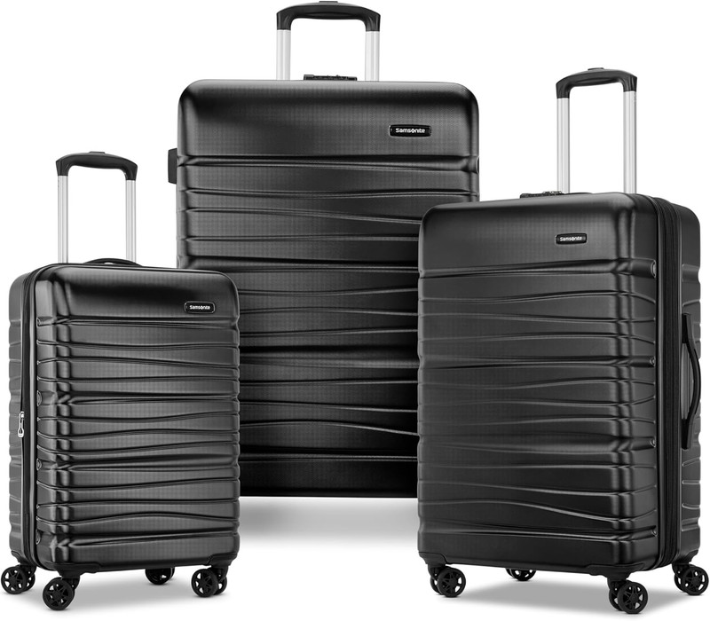 Samsonite Evolve SE Hardside Expandable Luggage with Spinners, Bass Black, 3PC S