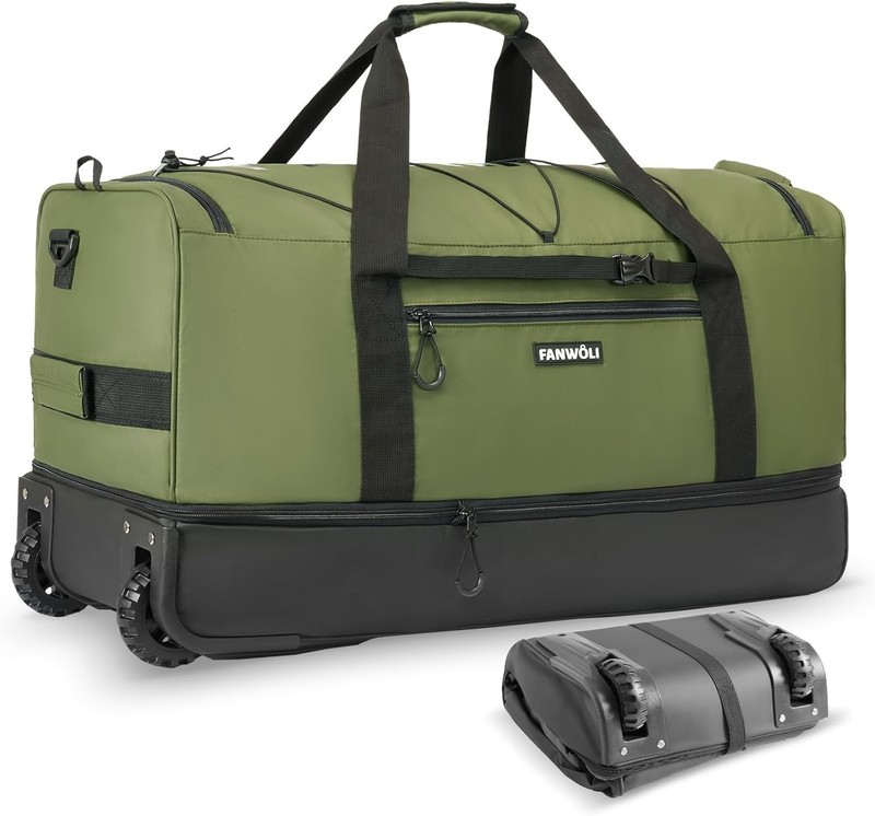 30″ Waterproof Rolling Duffle Bag – Heavy-Duty & Collapsible for Travel/Gym