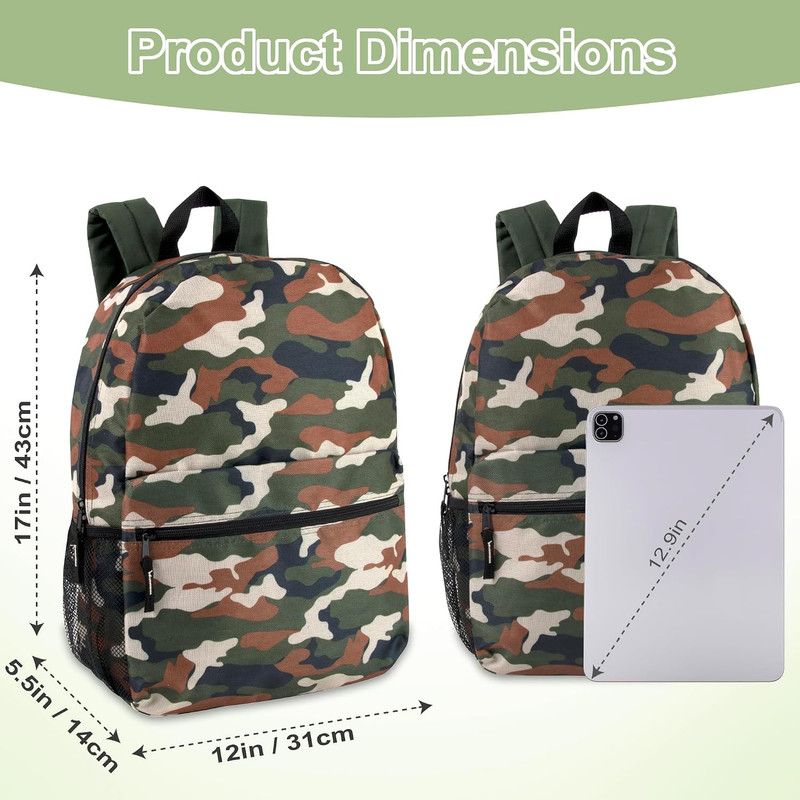 17 Inch Backpack for Travel & Commute, Zippered Front & Mesh Side Pockets, Padde gallery