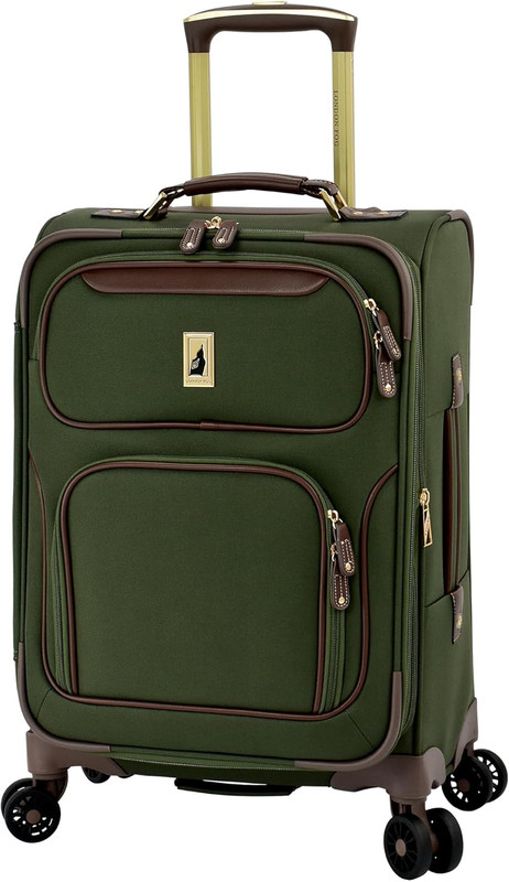Nottingham 20 Inch Expandable Spinner Carry on Softside Suitcase, Olive Chestnut