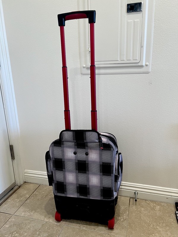 BURTON IXION SYSTEM CHECKERED LUGGUAGE WHEELED BAG CARRY ON 18” x 13” x 8” gallery