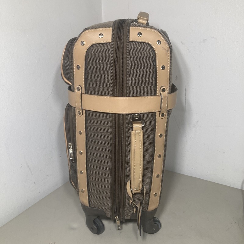 Samsonite Black Label Lthr / Herringbone Spinner Rolling Bag Luggage 20”x15”x10” gallery