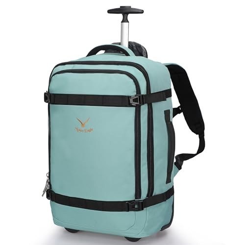 Rolling Backpack 42L Backpack with Wheels Airline Single Backpack Mint Green