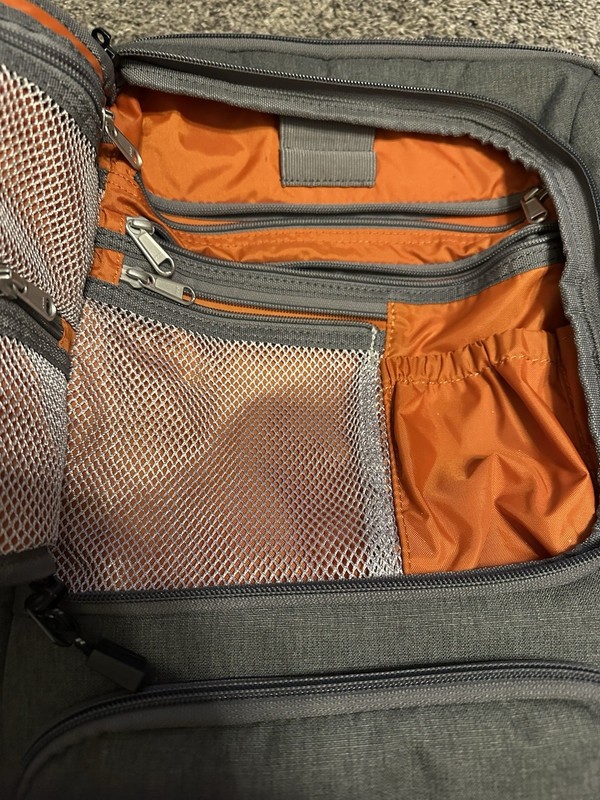 EBags Gray Laptop Backpack Soft Case Travel Business Bag Orange Lining gallery