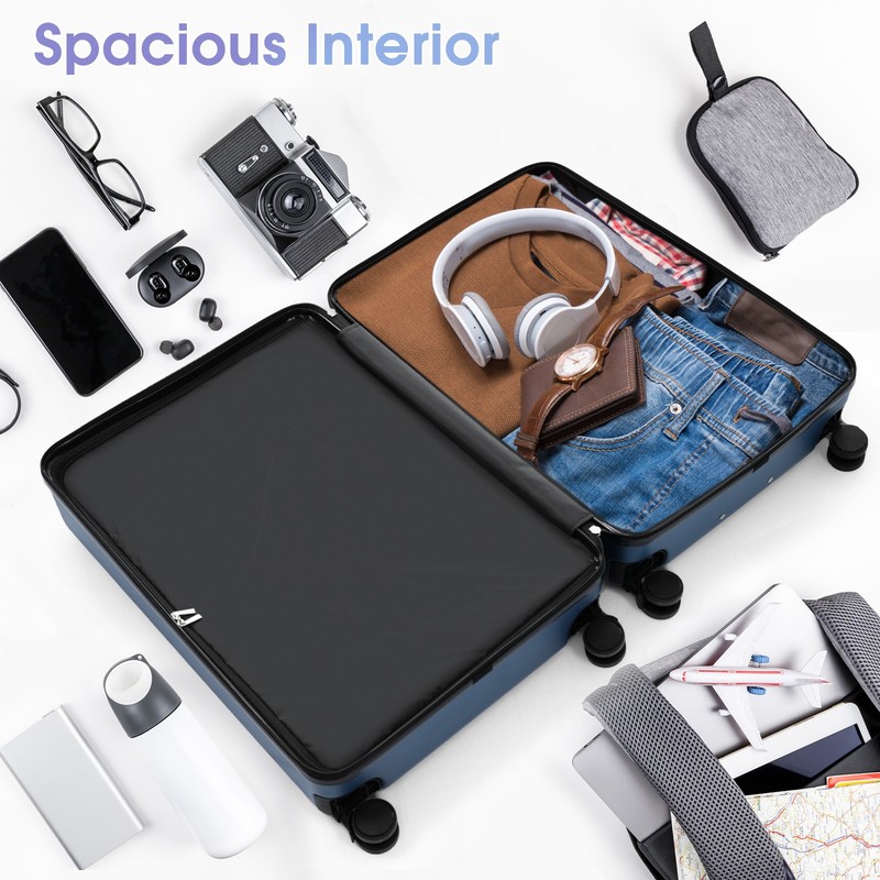 3 Piece Luggage Set Hardshell Carry-on & Checked Travel Suitcase 20"/24"/28" New gallery