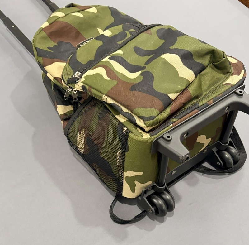 Rockland Double Handle Rolling Backpack 17" Camo Wheeled School Travel Bag gallery