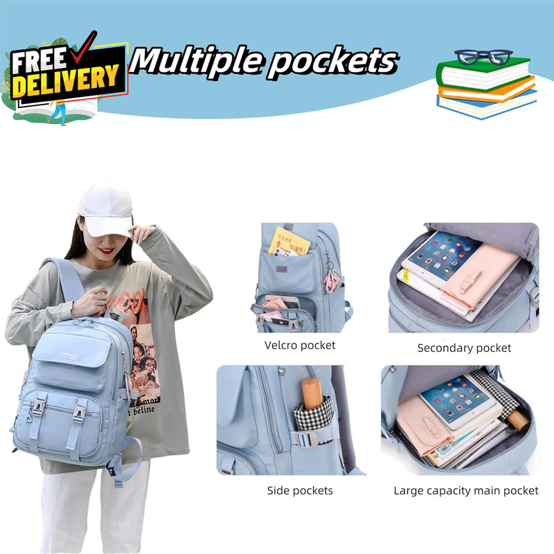 Rolling Backpack with Wheels Trolley Travel Bookbag for Girls Boys School Bag… gallery