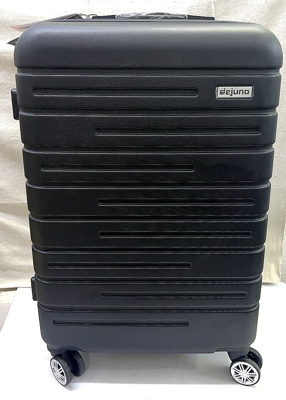 Dejuno Compass 24” Upright Black Lightweight 360 Degree Spinner Luggage Case