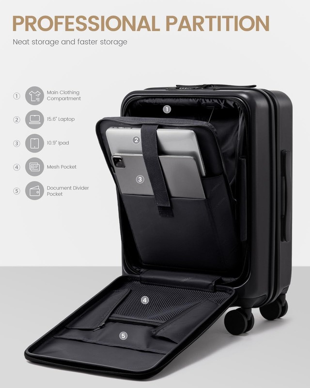 Carry on Luggage, PC Hard Shell Suitcases with wheels, 20-Inch Carry On Lugga... gallery