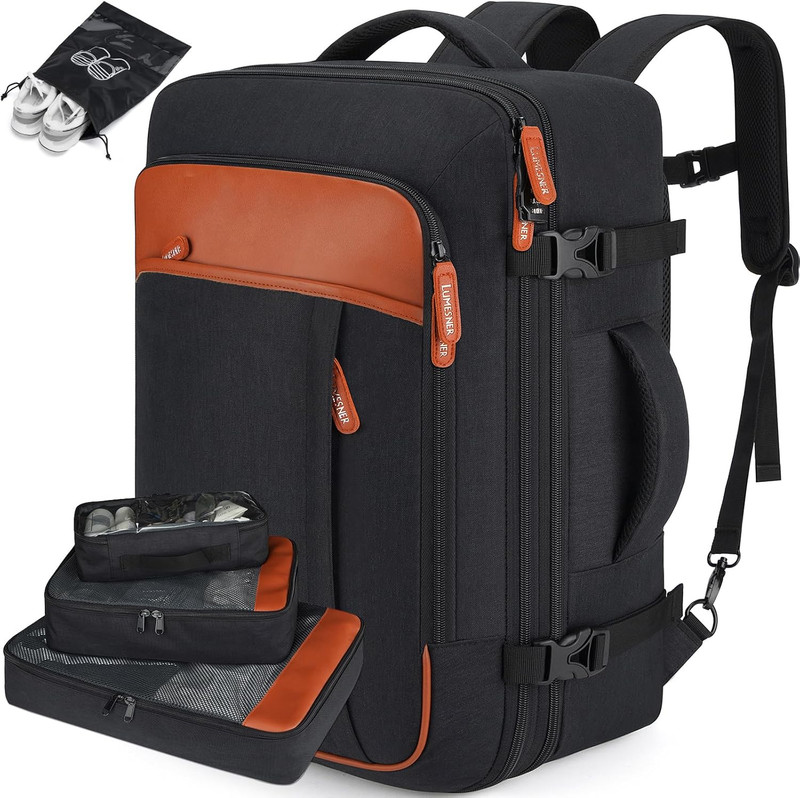 Carry on Travel Backpacks, Extra Large 40L Flight Approved Bag for Men & Women,E