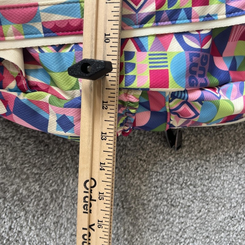 Lug Puddle Jumper Backpack Multicolor Geometric Print Zip Pockets School Travel gallery