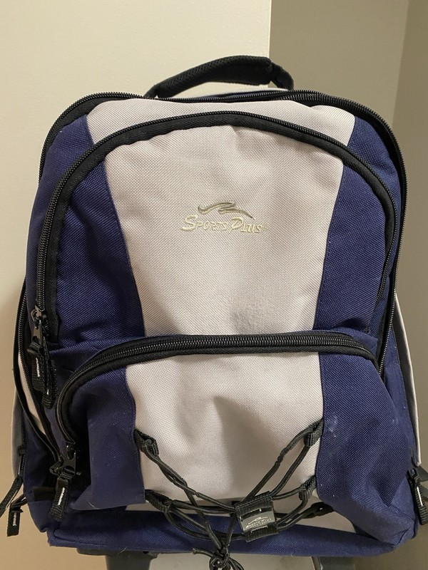 Sports Plus Olympia Rolling Blue Light Gray Travel Backpack With Handle & Wheels