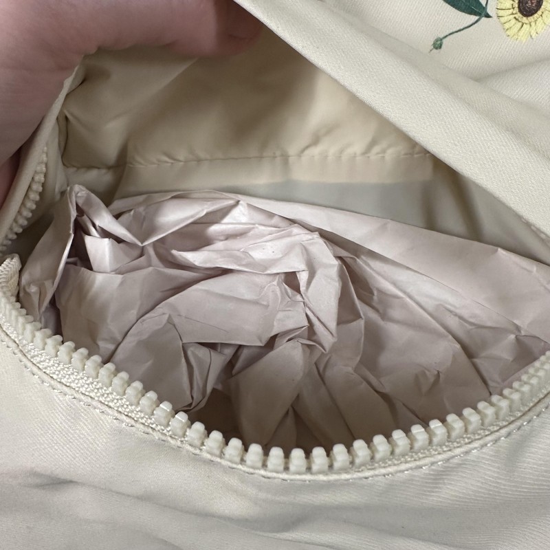 Fabletics Beige 18" Floral Backpack Womens OS Travel Daypack Water Bottle Bag gallery