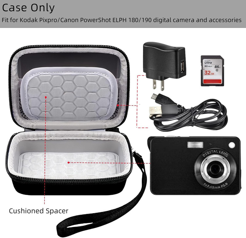 Carrying & Protective Case for Digital Camera Compatible with Kodak Pixpro/Canon gallery