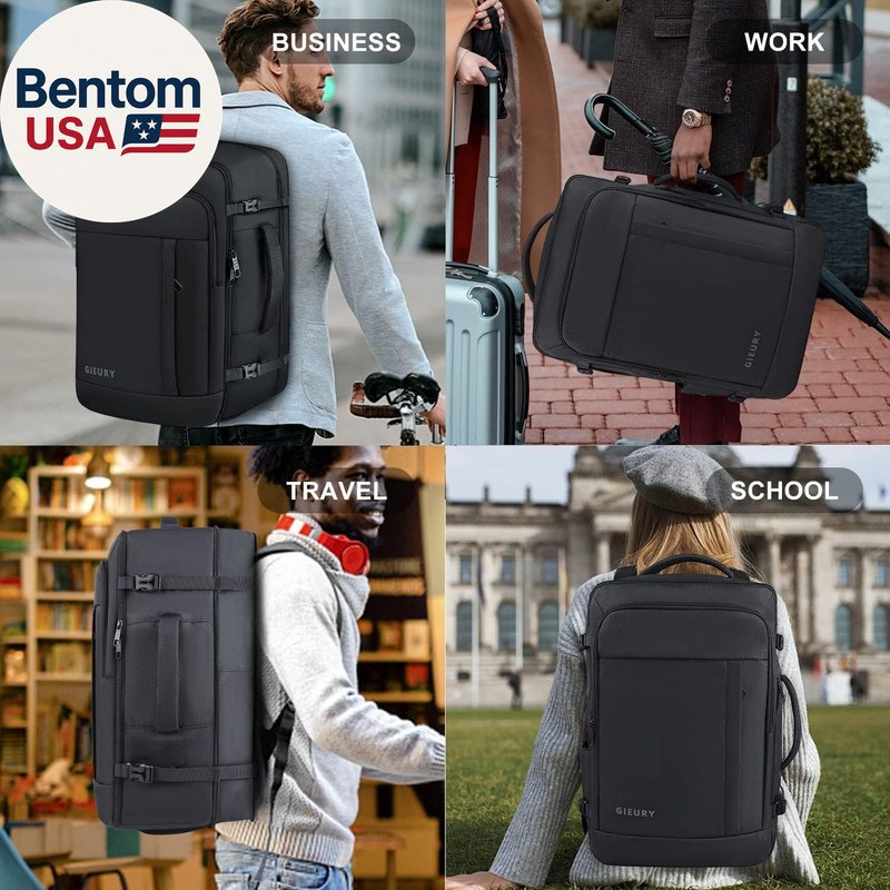 Carry on Backpack, 50L Travel Backpack, Luggage Backpack TSA Flight Approved Lap gallery
