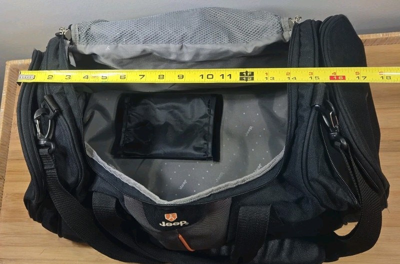 Jeep Duffle Carry On Bag Adjustable Straps Handles Orange Polyester collapsible gallery