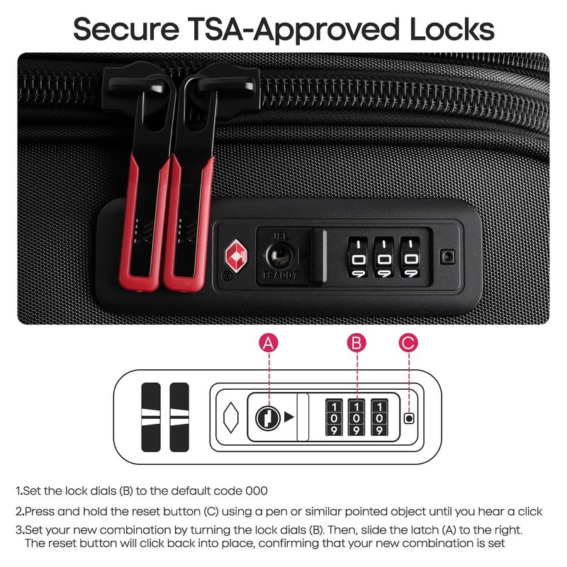 Softside Luggage Expandable Suitcase Set Upright Lightweight Luggage W/ TSA Lock gallery