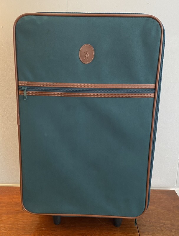 Vintage 80s Polo Ralph Lauren Suitcase Hunter Green Roller Wheels Carry On Size gallery
