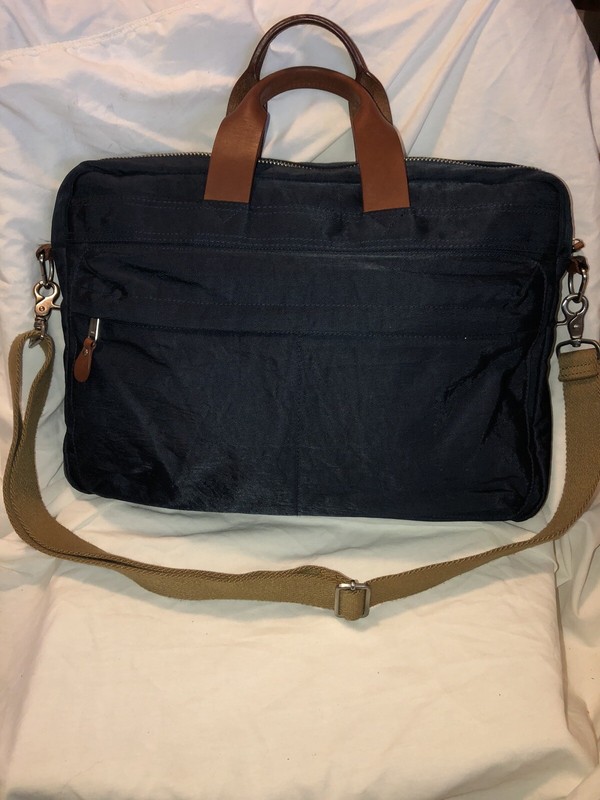 J. Crew Harwick Bag Tote Navy Blue Nylon And Leather Weekender Dry Goods Mint!!