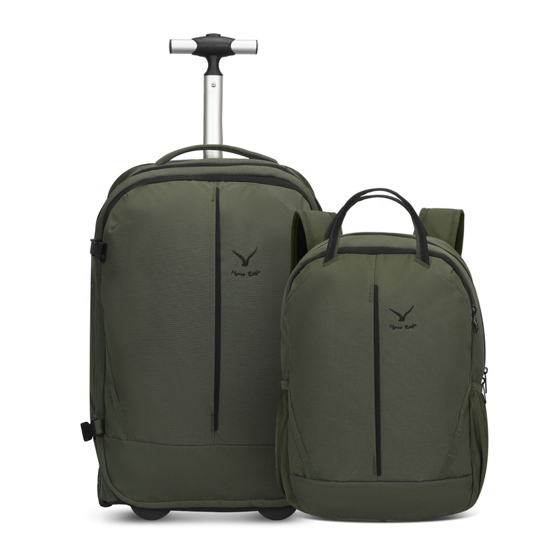 Hynes Eagle 2 in 1 Travel Backpack Set Rolling Backpack with Wheels Carry on Bag