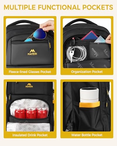 Rolling Backpack with 4 Spinner Wheels, 17 Inch Roller Backpack with USB gallery