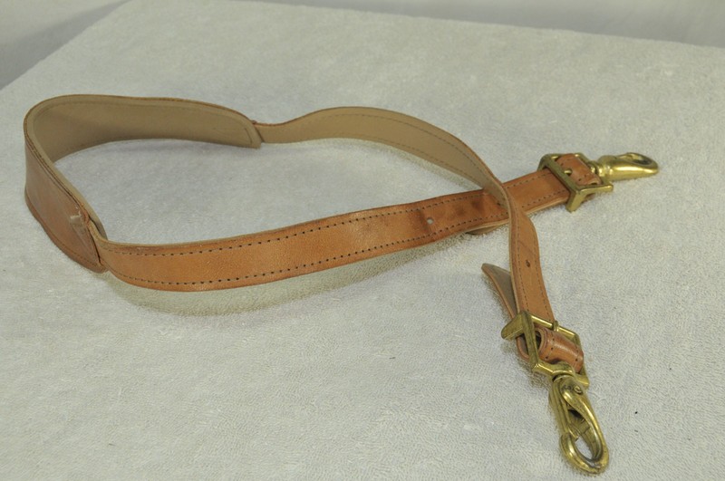 Vintage Hartmann Adjustable Solid Leather Shoulder Strap Brass Clasps Used gallery