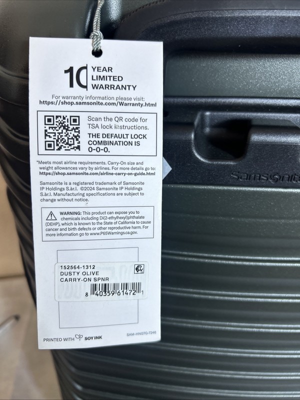Samsonite Spin Tech 6 Carry-On Spinner Olive Green New With Tags gallery