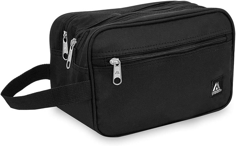 578W Dual Compartment Toiletry Bag, Black, One Size