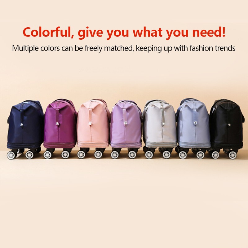 28-58L Large Expandable Rolling Duffle Bag w/ Detachable Wheels Carry On Luggage gallery