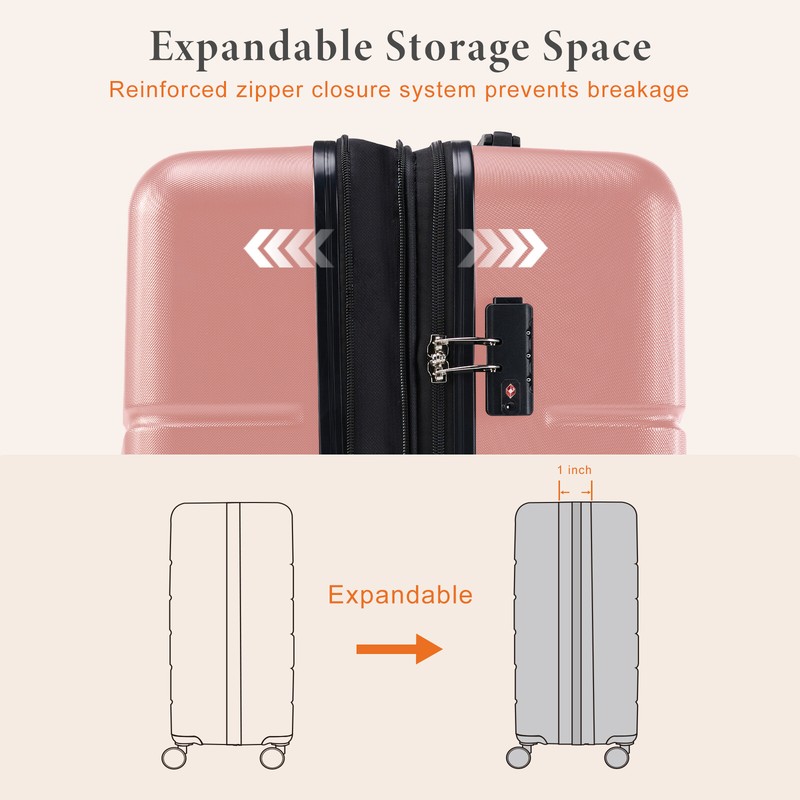 Luggage Hardside with TSA Lock Suitcase & Double Spinner Wheels 20/24/28-Inch gallery