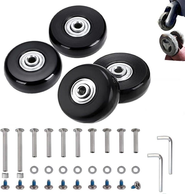 45mm Set of 4 Luggage Suitcase Replacement Wheels for Trolley Case Travel Bag…