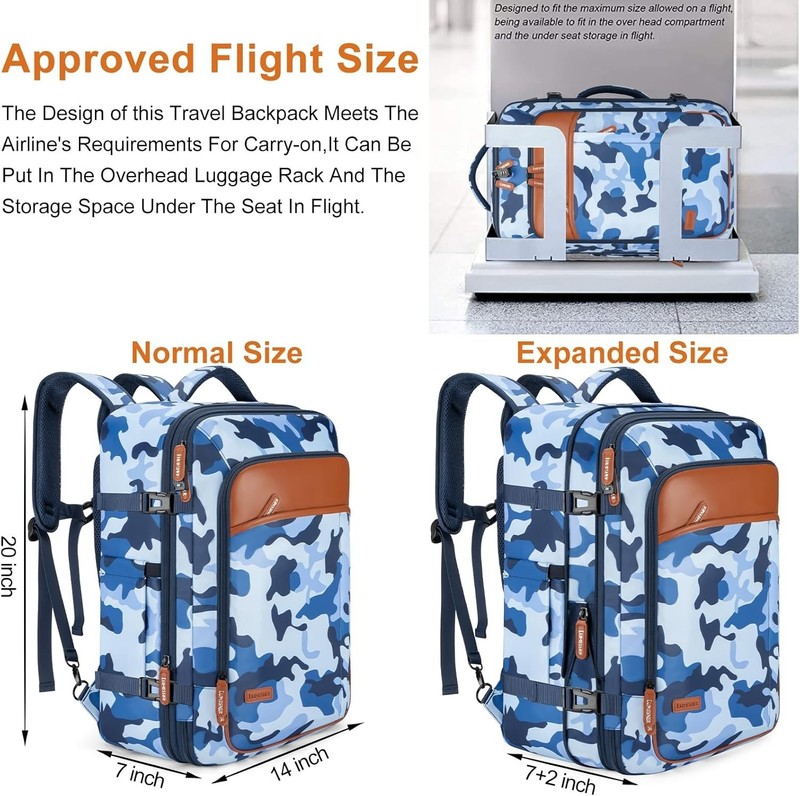 Extra Large Flight Approved Backpack, Camouflage Blue gallery