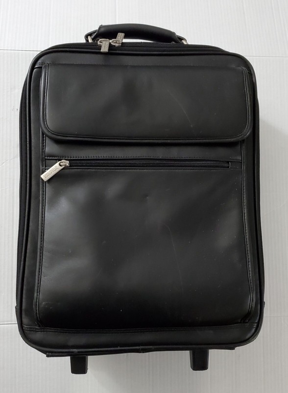 Wilsons Leather Rolling Carry On Suitcase Wheel Bag Rolling Luggage