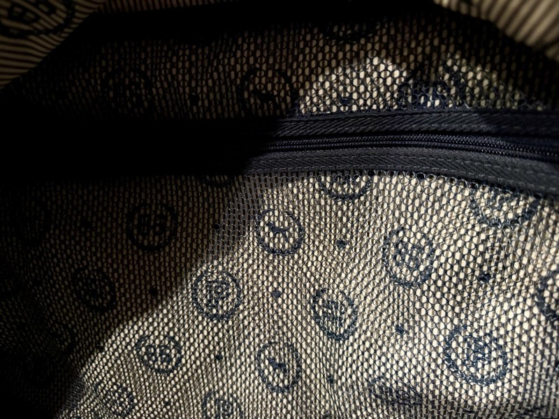 Victoria's Secret PINK Navy Blue Wheeled Canvas Suitcase with Logo Print gallery