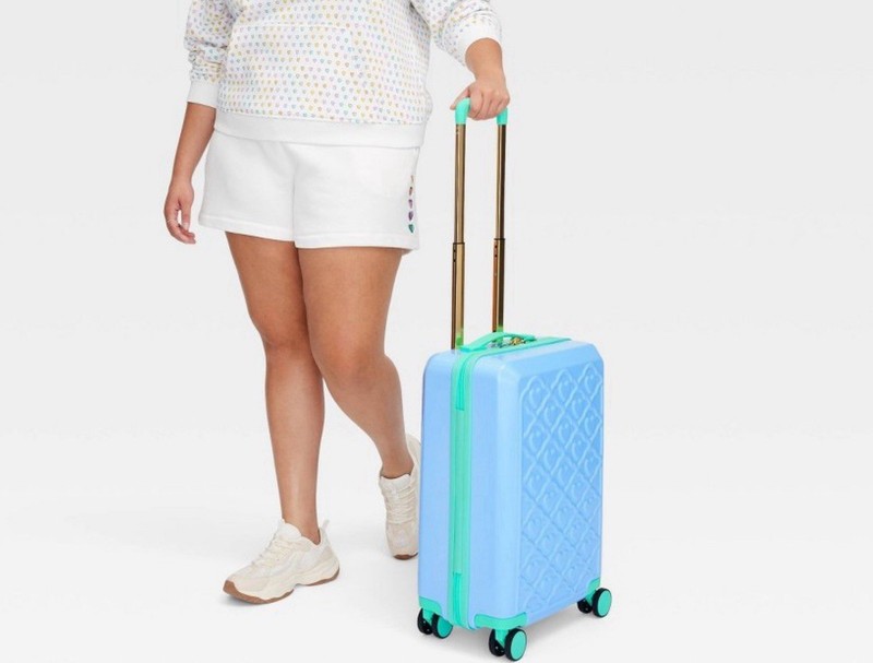 Light Blue Heart Pattern Spinner Hardcase Carry-On with Handle Roller Rabbit gallery