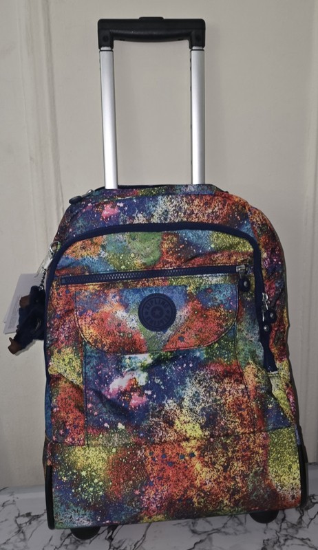 Kipling Multicolor Wheeled Backpack Large Capacity Durable Abstract Pattern gallery