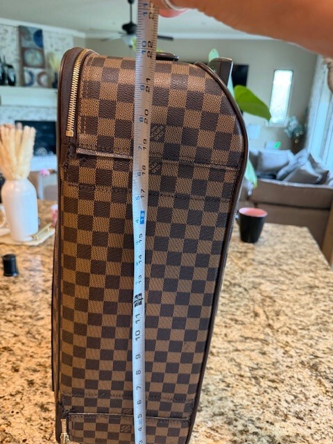 Authentic Louis Vuitton Checkered Pegase 55 Travel Leather/Monogram Suitcase gallery