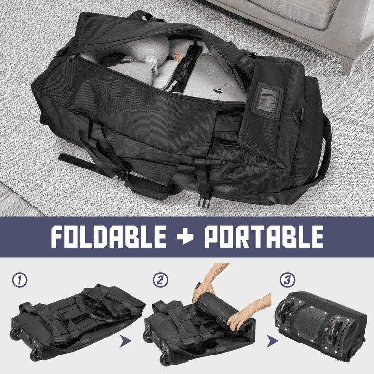 CshidWorld 34-Inch Foldable Rolling Duffle Bag, 90L Water-Resistant Multi-Use... gallery