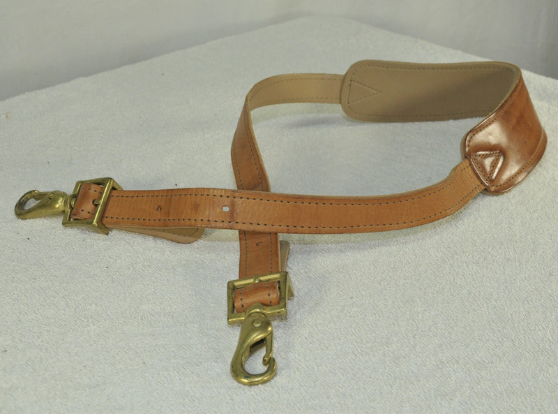 Vintage Hartmann Adjustable Solid Leather Shoulder Strap Brass Clasps Used gallery