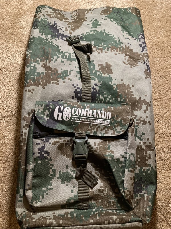 Green Pixel Camo Backpack, Go Commando Padded On Back School Bag Hiking Camping