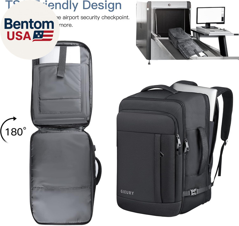 Carry on Backpack, 50L Travel Backpack, Luggage Backpack TSA Flight Approved Lap gallery