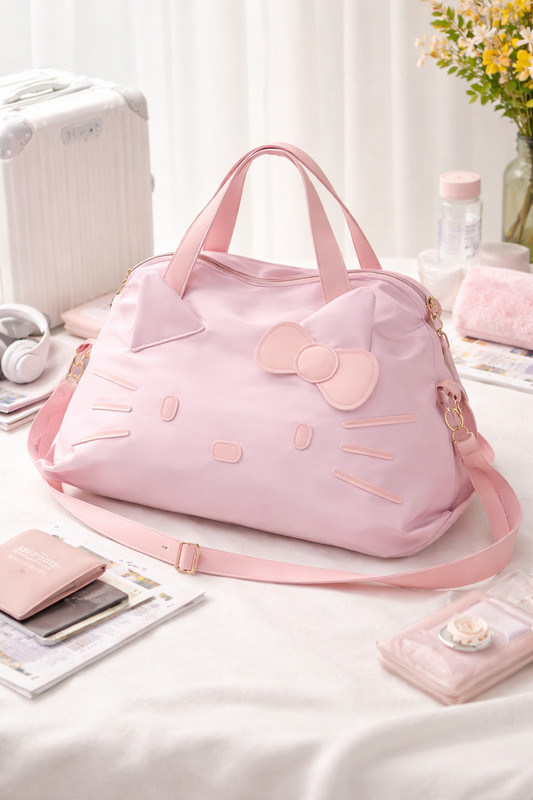 Hello Kitty Tote Bag Bundle Black & Pink Set Cute Kawaii Shoulder Crossbody Bag gallery