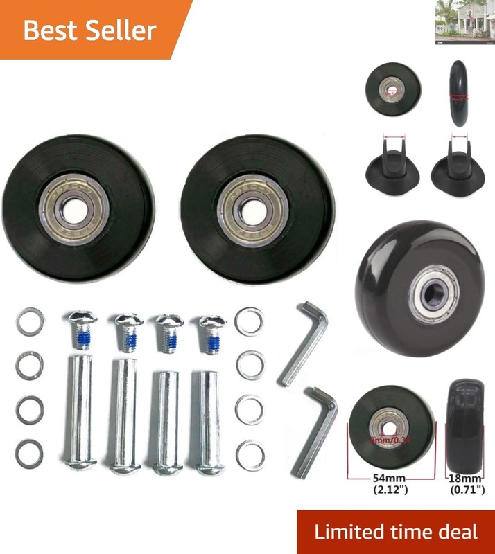 Universal Fit Inline Roller Wheels for Luggage – Sturdy Rubber & ABEC-7 Bearings