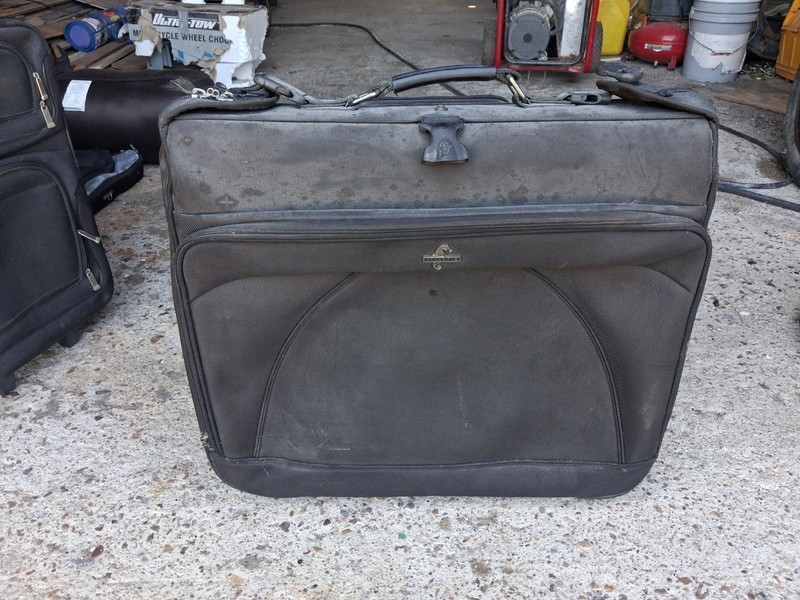 ATLANTIC Rolling BIG Luggage Garment Black Top Strap is Broken can Be Fixed