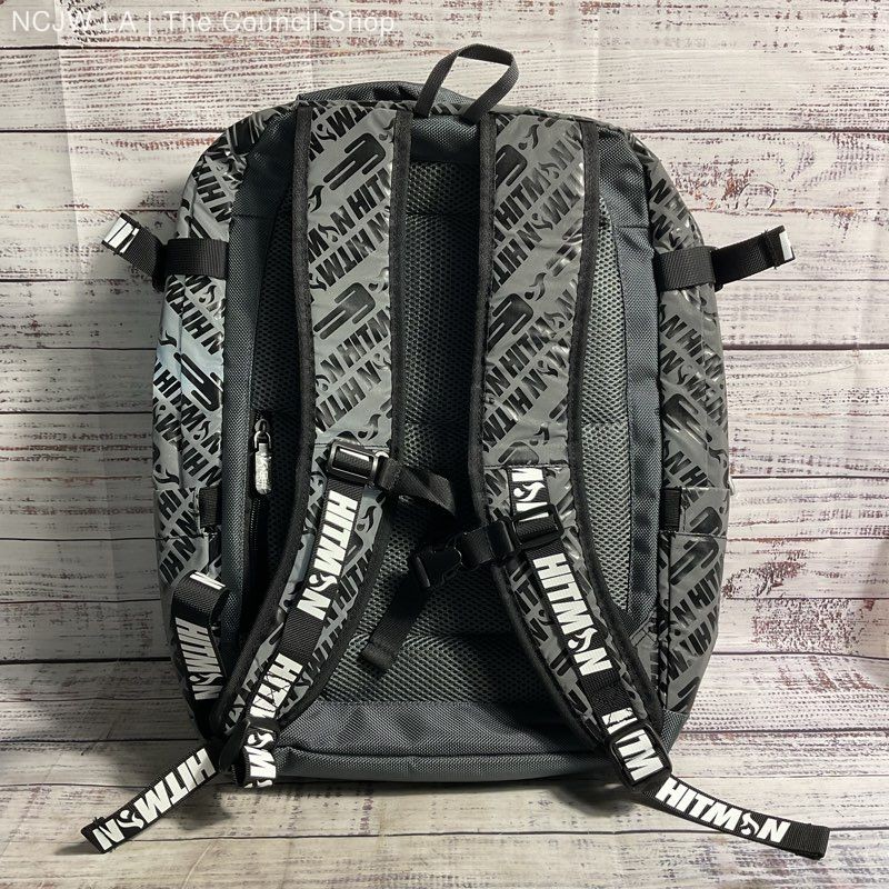 Hitman Utility Gray Reflective Polyester All Over Logo Print Backpack gallery