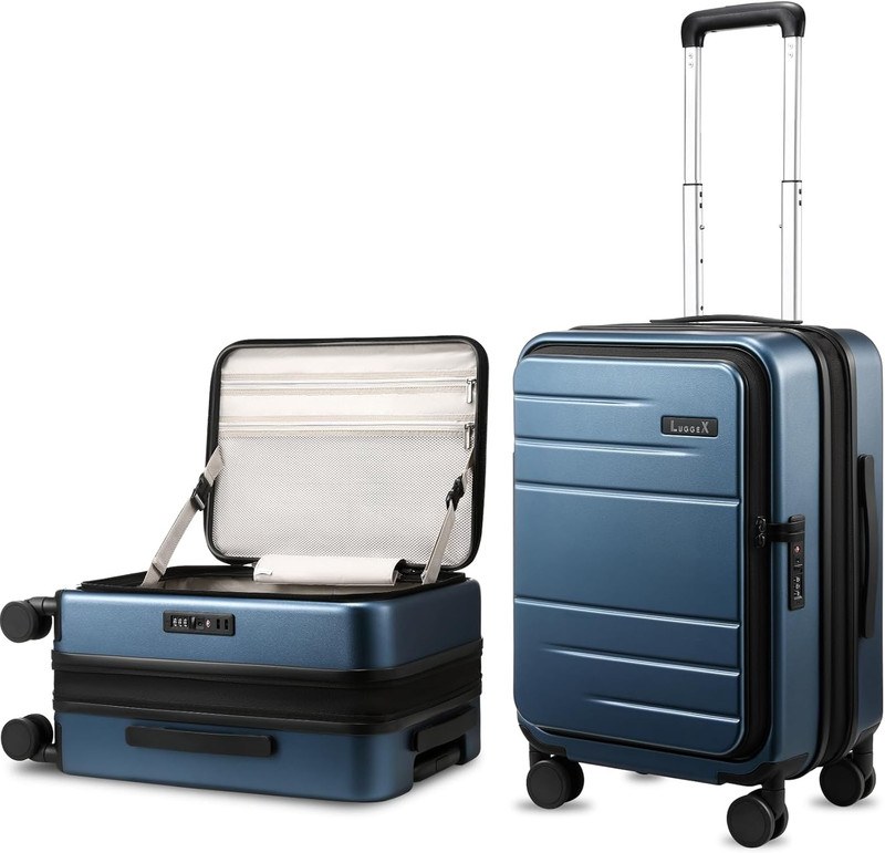 Carry on Luggage Top Opening, FLT Expandable Polycarbonate Hard Shell Suitcase w