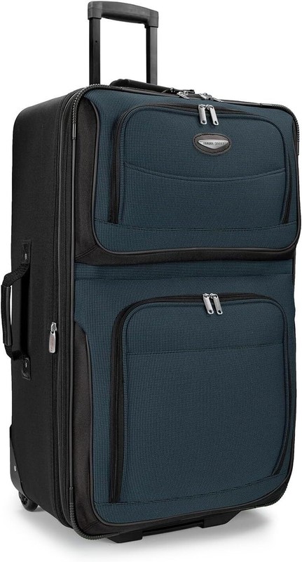 29” Expandable Rolling Upright Luggage Soft Case Suitcases Checked-Large Navy