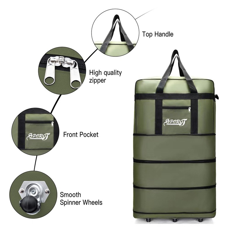 Foldable Duffle Bag For Travel Rainproof Oxford Fabric Expandable Design Fo UXFA