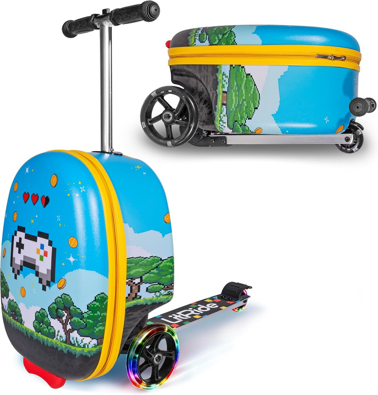 Kids Ride-On Luggage with Scooter & LED Wheels - Travel in Style!